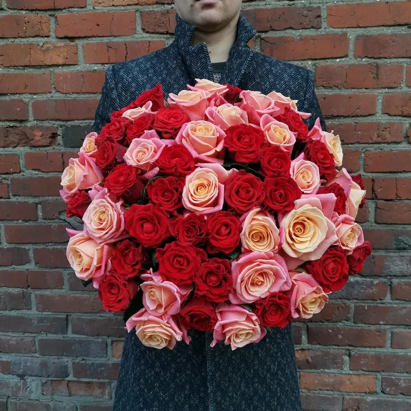 Букет из 55 роз микс «Любовь» , фото 1