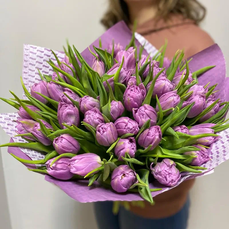 Букет из 49 роскошных пионовидных тюльпанов Дабл Прайс, фото 1