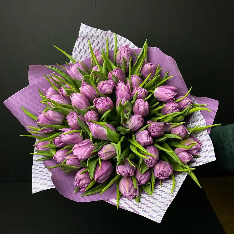 Букет из 49 роскошных пионовидных тюльпанов Дабл Прайс, фото 2