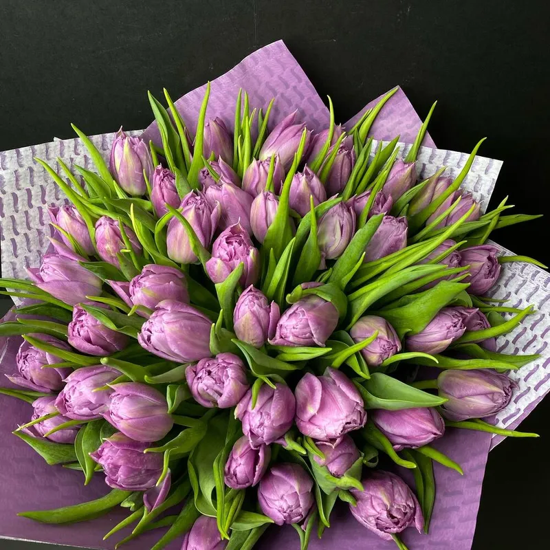 Букет из 49 роскошных пионовидных тюльпанов Дабл Прайс, фото 4