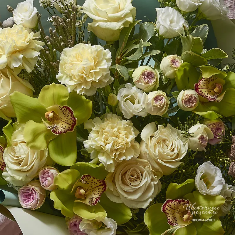 Букет из пионовидных роз и орхидей «Мохито», фото 3