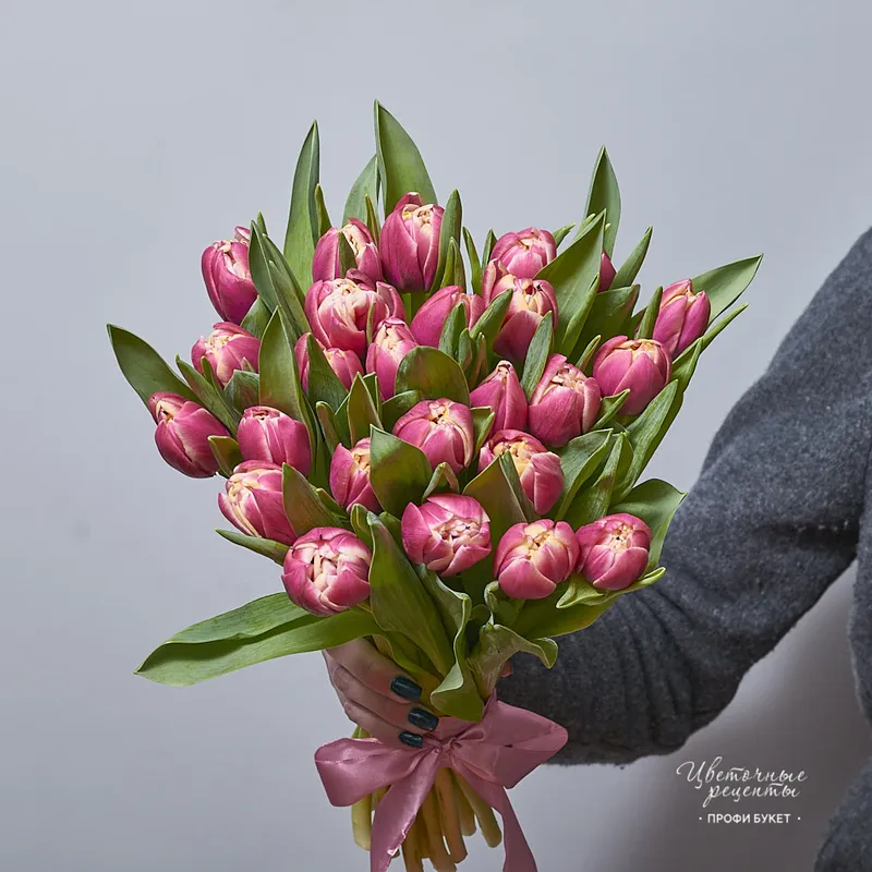 Букет из 25 пионовидных тюльпанов , фото 2