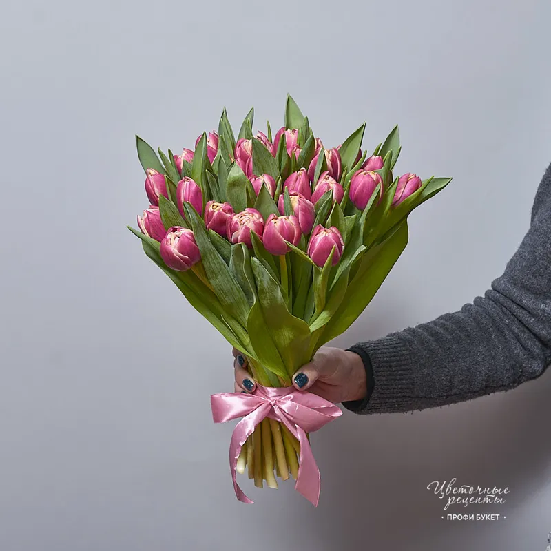 Букет из 25 пионовидных тюльпанов , фото 4