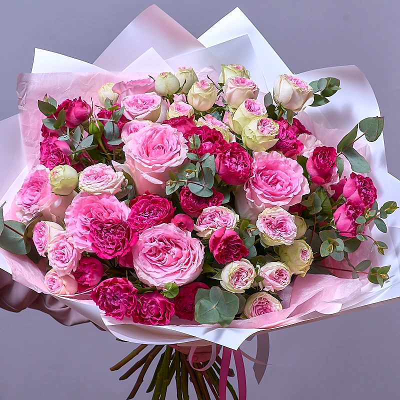 Яркий букет из пионовидных роз, фото 4