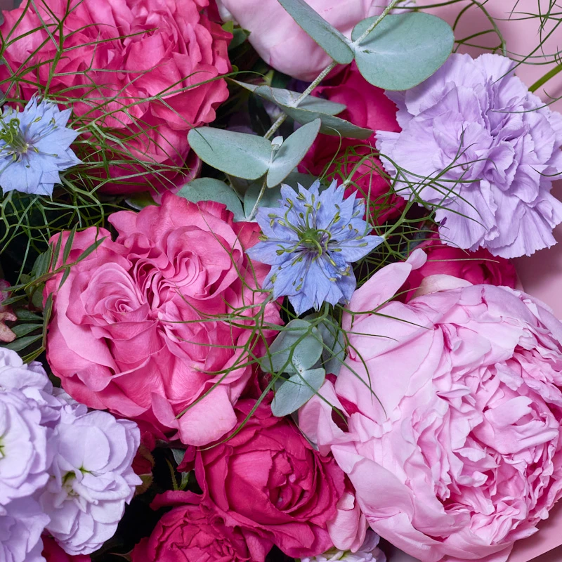 Букет из пионов ,роз и ароматной маттиолы, фото 4